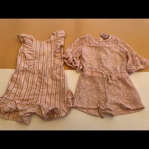 Bundle 2 toddler rompers light pink